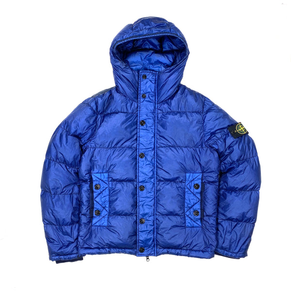 Stone Island Blue Garment Dyed Puffer Jacket