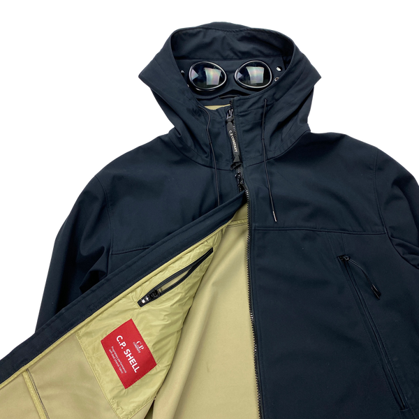 CP Company Dark Navy Soft Shell Goggle Jacket