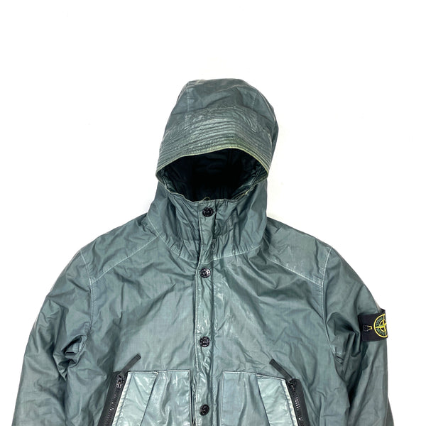 Stone Island Green Mussola Gommata Quilted Jacket