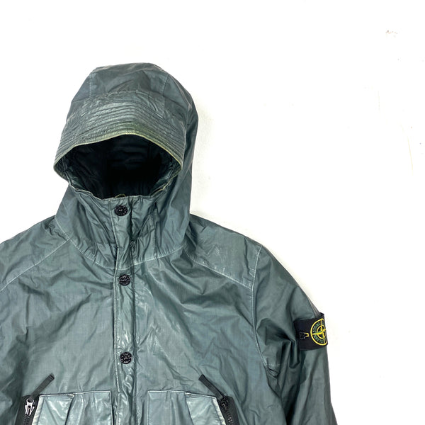 Stone Island Green Mussola Gommata Quilted Jacket