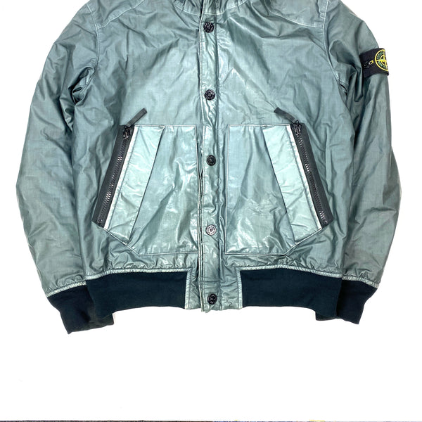Stone Island Green Mussola Gommata Quilted Jacket