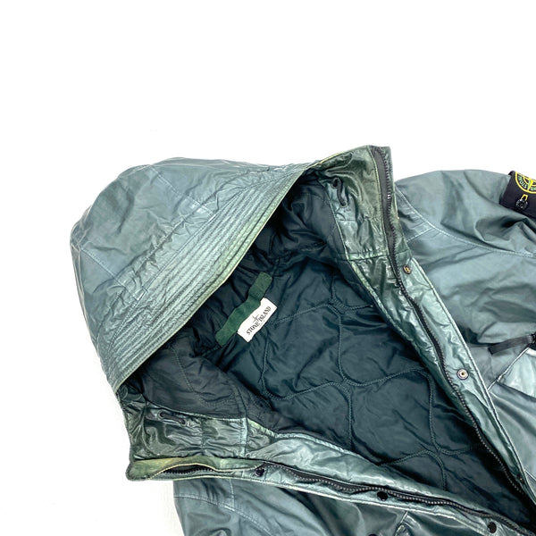 Stone Island Green Mussola Gommata Quilted Jacket