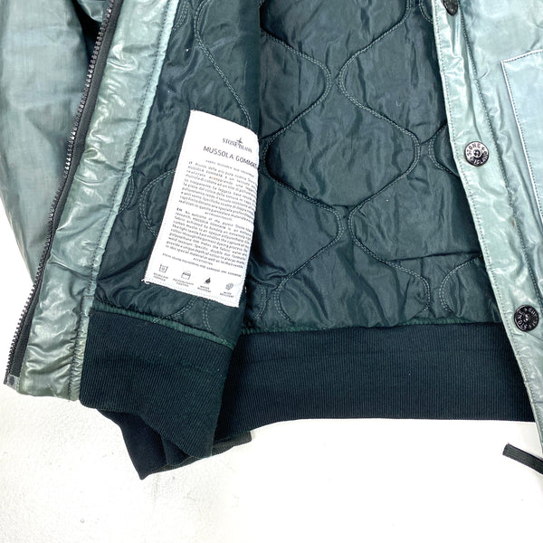 Stone Island Green Mussola Gommata Quilted Jacket