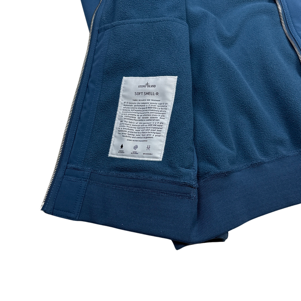 Stone Island 2017 Blue Hooded Soft Shell R Jacket - Medium