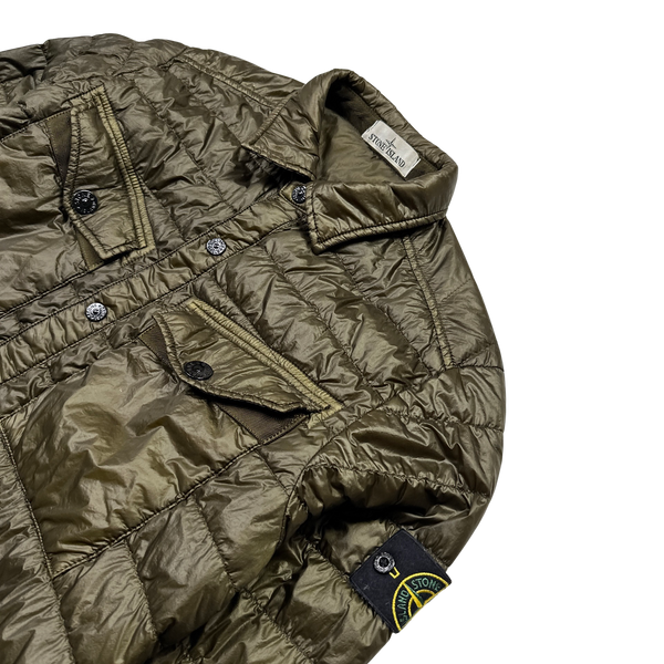 Stone Island 2015 Khaki Down Filled Overshirt - Medium