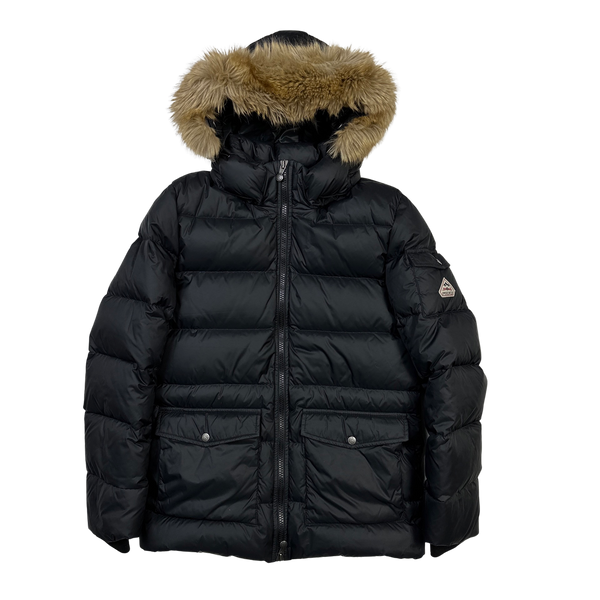 Pyrenex Matte Black Fur Trim Puffer Jacket