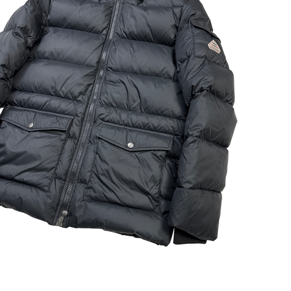 Pyrenex Matte Black Fur Trim Puffer Jacket