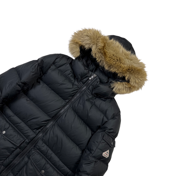 Pyrenex Matte Black Fur Trim Puffer Jacket