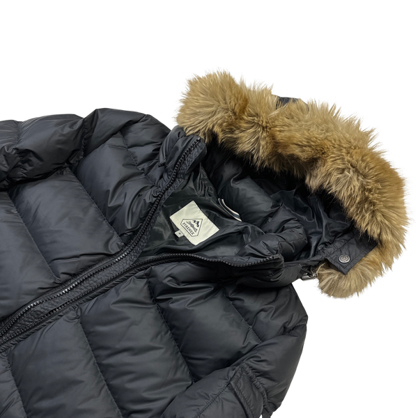 Pyrenex Matte Black Fur Trim Puffer Jacket