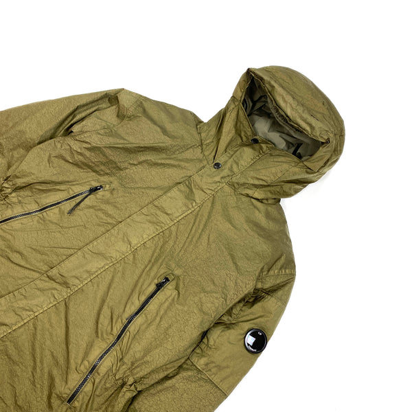 CP Company Khaki Green Down Filled Nyfoil Fishtail Parka