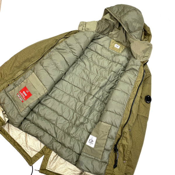 CP Company Khaki Green Down Filled Nyfoil Fishtail Parka