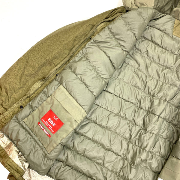 CP Company Khaki Green Down Filled Nyfoil Fishtail Parka