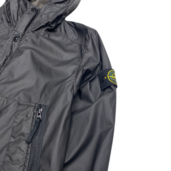 Stone Island Black Mussola Gommata Lightweight Jacket