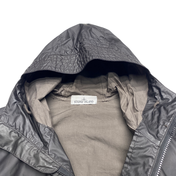 Stone Island Black Mussola Gommata Lightweight Jacket