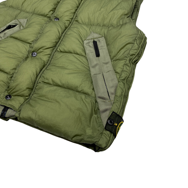 Stone Island 2009 Khaki Opaque Nylon Tela Down Gilet