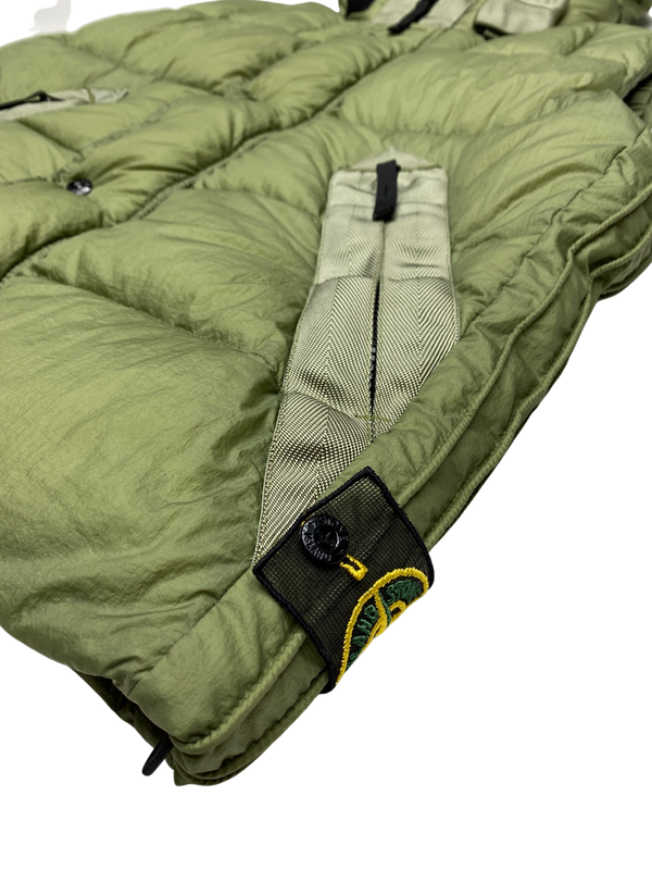 Stone Island 2009 Khaki Opaque Nylon Tela Down Gilet