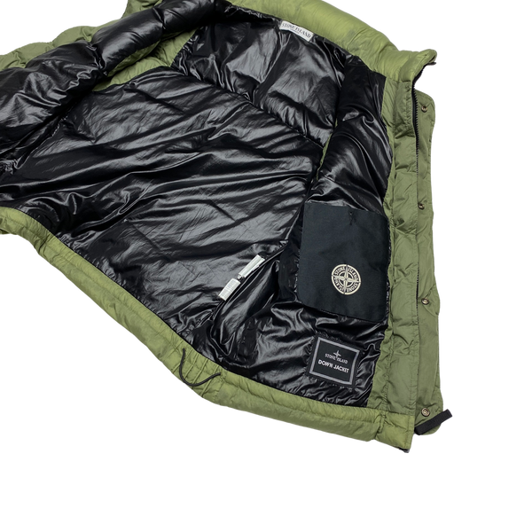 Stone Island 2009 Khaki Opaque Nylon Tela Down Gilet