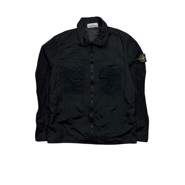 Stone Island 2019 Black Nylon Metal Rip Stop Overshirt