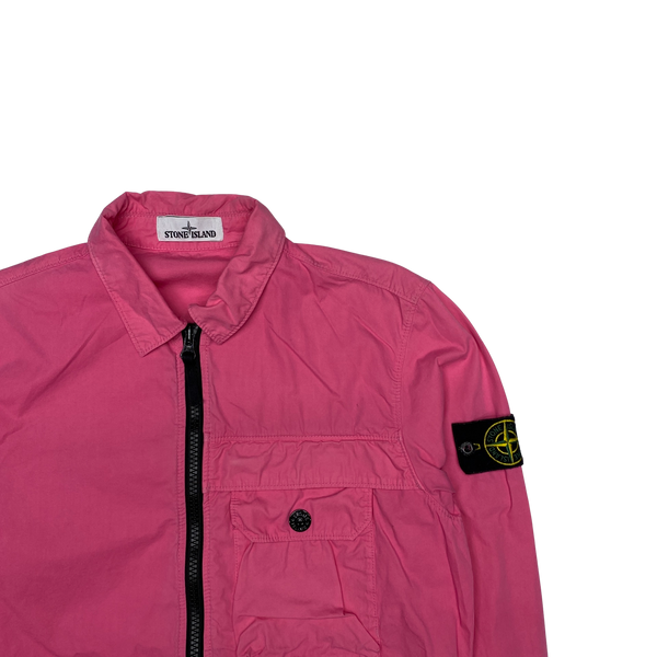 Stone Island 2020 Pink Cotton Zipped Overshirt