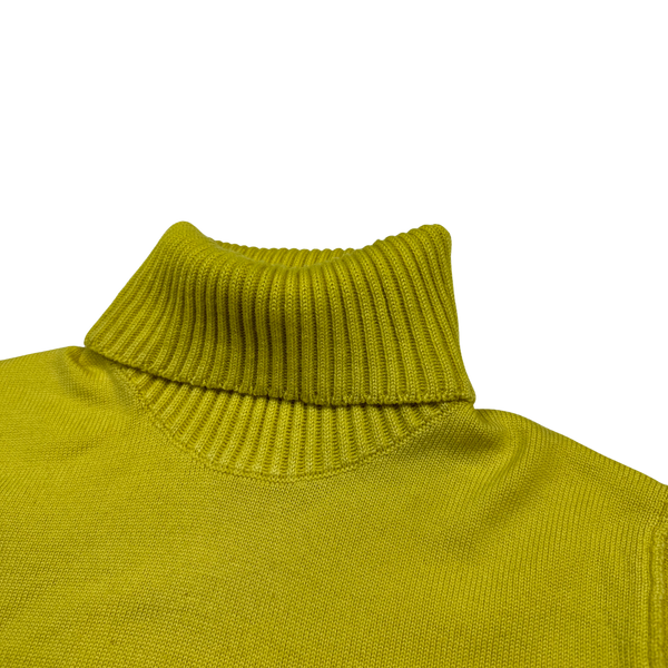 Stone Island Yellow Roll Neck Knitted Pullover - Medium