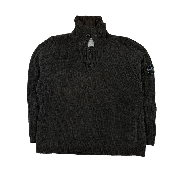 Stone Island Brown 1998 Vintage Chenille Knit Pullover - Large