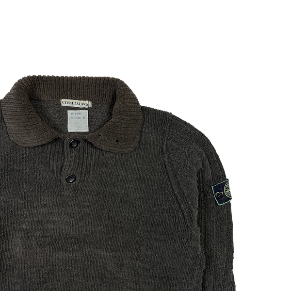 Stone Island Brown 1998 Vintage Chenille Knit Pullover - Large