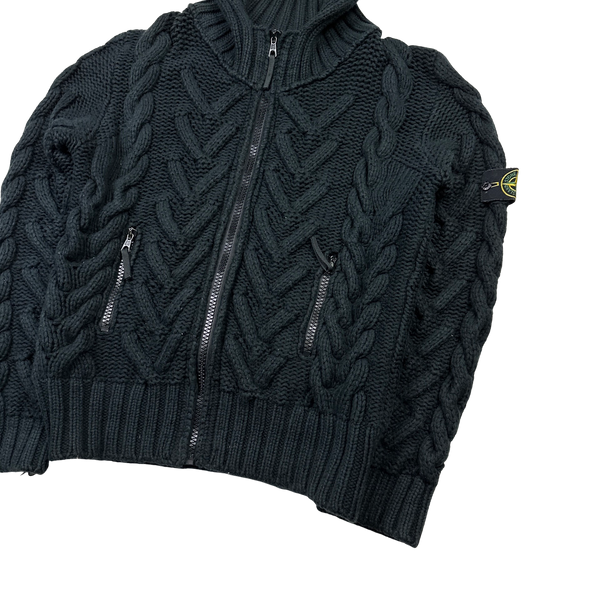 Stone Island 2008 Cable President Knit Zipped Jumper - XL
