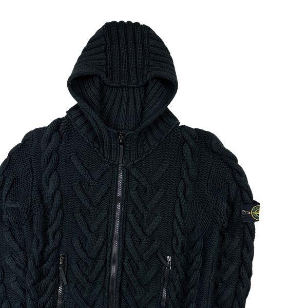 Stone Island 2008 Cable President Knit Zipped Jumper - XL