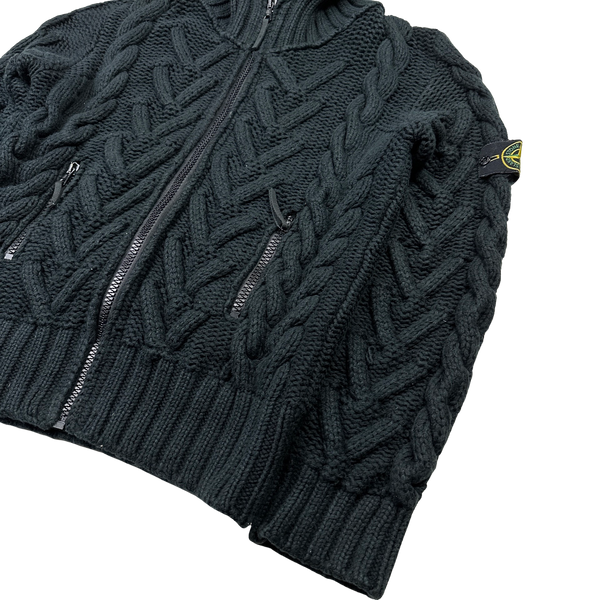 Stone Island 2008 Cable President Knit Zipped Jumper - XL