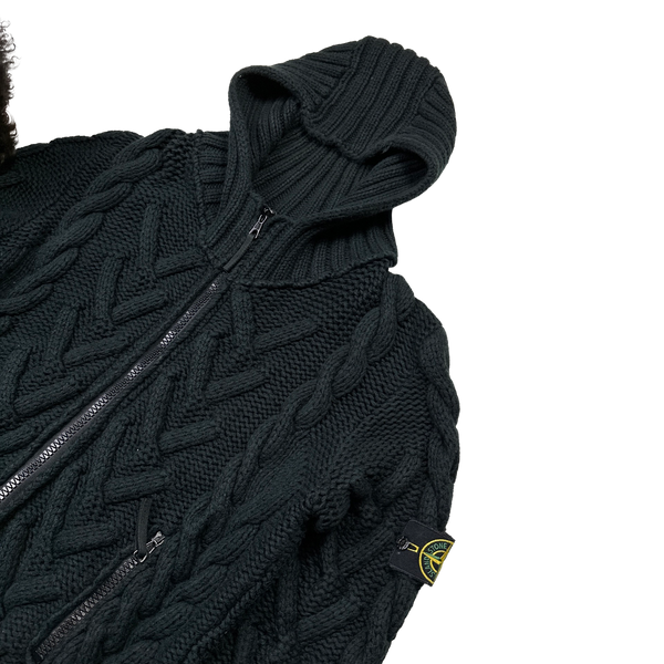 Stone Island 2008 Cable President Knit Zipped Jumper - XL