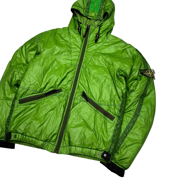 Stone Island Green 2007 Mesh Badge Down Puffer Jacket