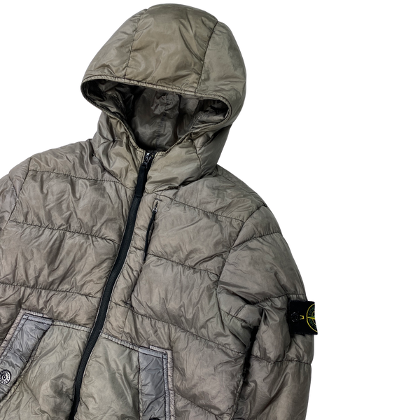 Stone Island Light Grey Garment Dyed Puffer Jacket