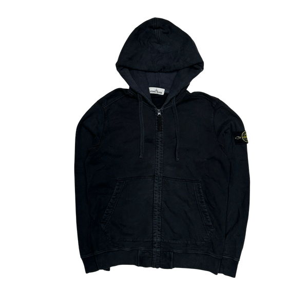 Stone Island 2018 Dark Navy Cotton Zipped Hoodie