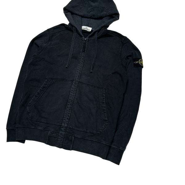 Stone Island 2018 Dark Navy Cotton Zipped Hoodie