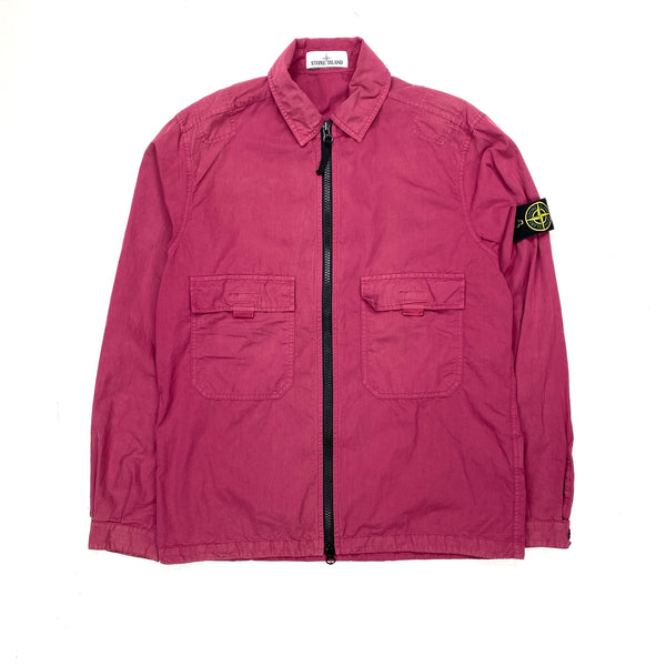 Stone Island Magenta Cotton Zipped Overshirt