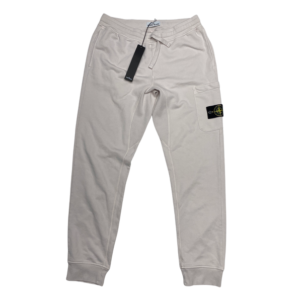 Stone Island Cream Cotton Tracksuit Bottoms