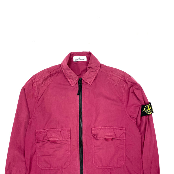 Stone Island Magenta Cotton Zipped Overshirt
