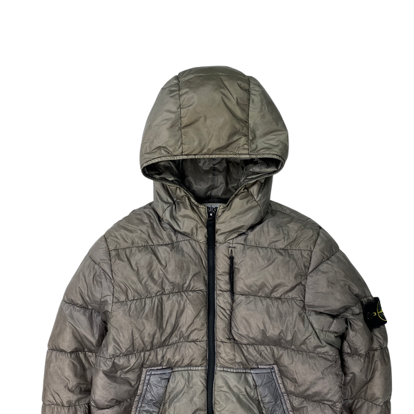 Stone Island Light Grey Garment Dyed Puffer Jacket