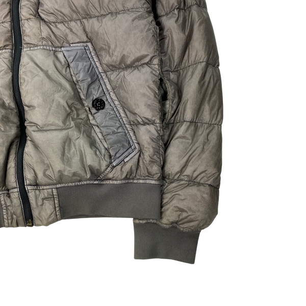 Stone Island Light Grey Garment Dyed Puffer Jacket