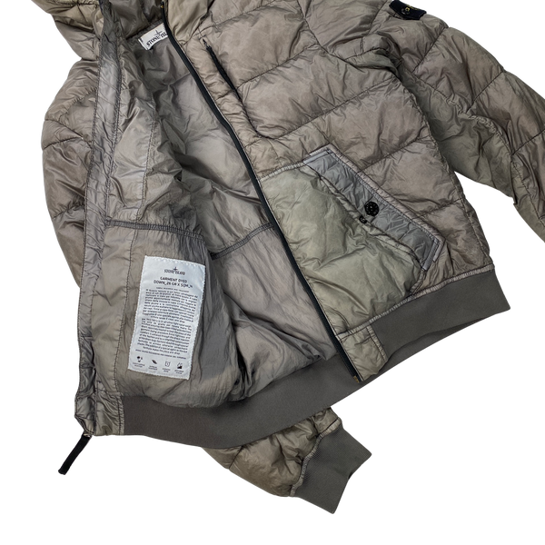 Stone Island Light Grey Garment Dyed Puffer Jacket