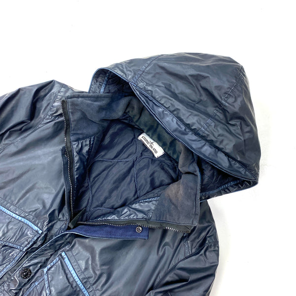 Stone Island Navy Quilted Mussola Gommata Winter Jacket