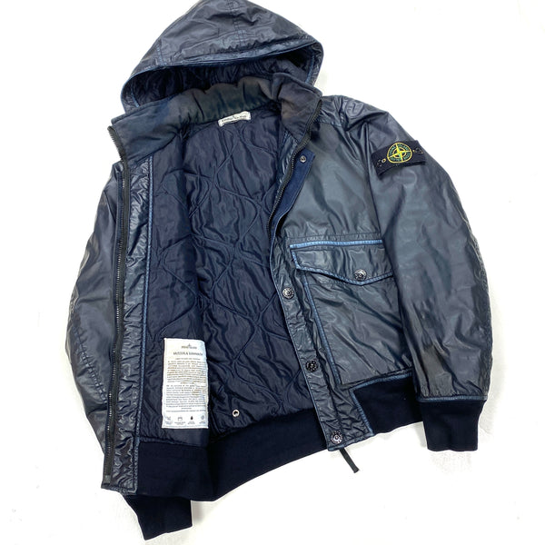 Stone Island Navy Quilted Mussola Gommata Winter Jacket