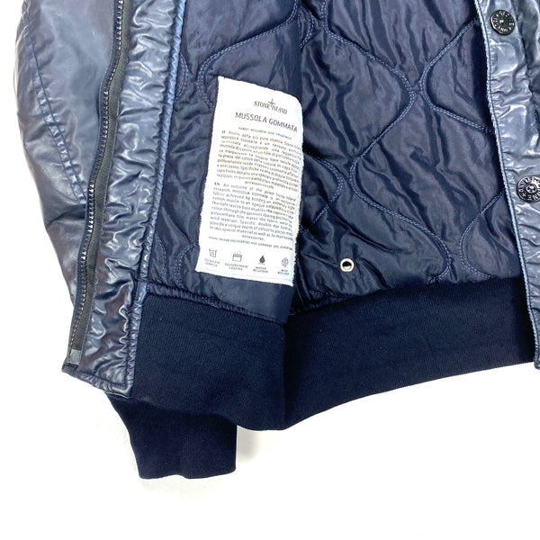 Stone Island Navy Quilted Mussola Gommata Winter Jacket