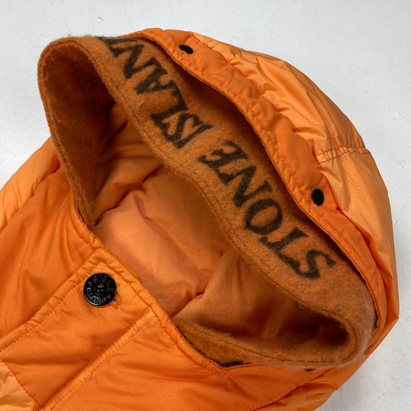 Stone Island Orange Garment Dyed Long Parka Jacket