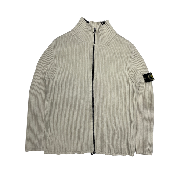 Stone Island Ribbed Stretch Cotton High Neck Jumper