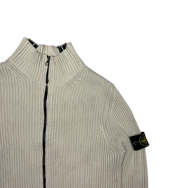 Stone Island Ribbed Stretch Cotton High Neck Jumper