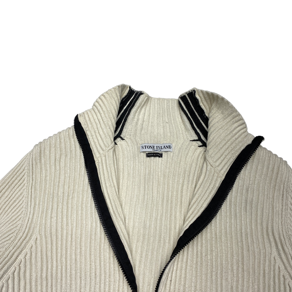 Stone Island Ribbed Stretch Cotton High Neck Jumper