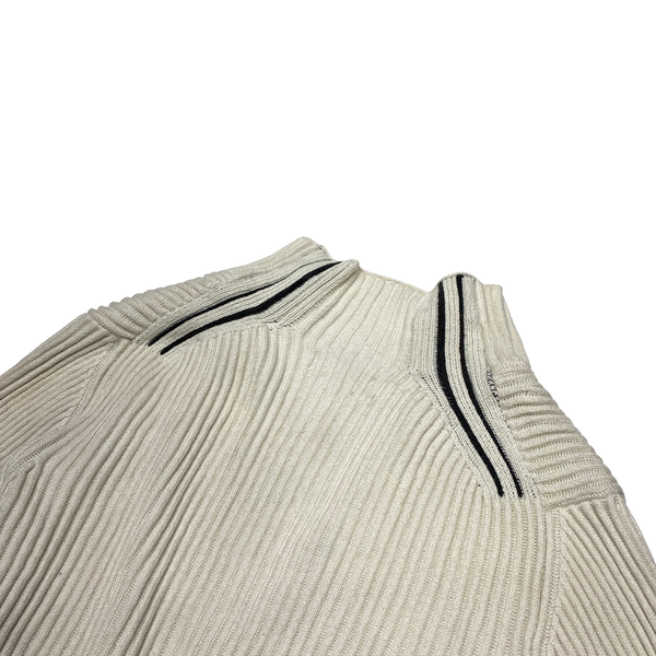 Stone Island Ribbed Stretch Cotton High Neck Jumper