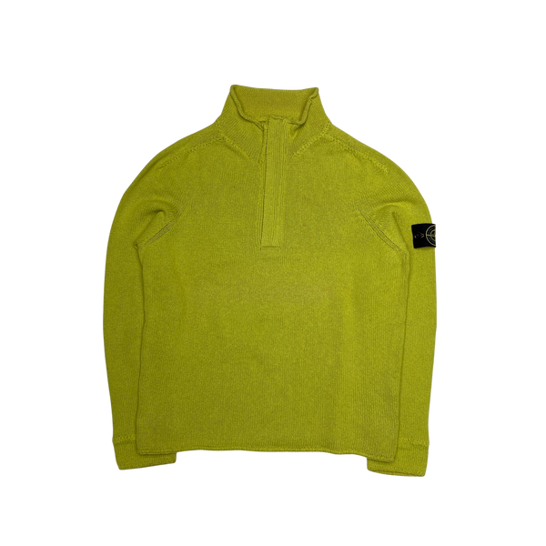 Stone Island 2004 Lime Green High Neck Knit