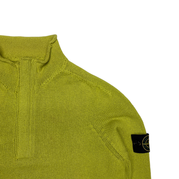 Stone Island 2004 Lime Green High Neck Knit